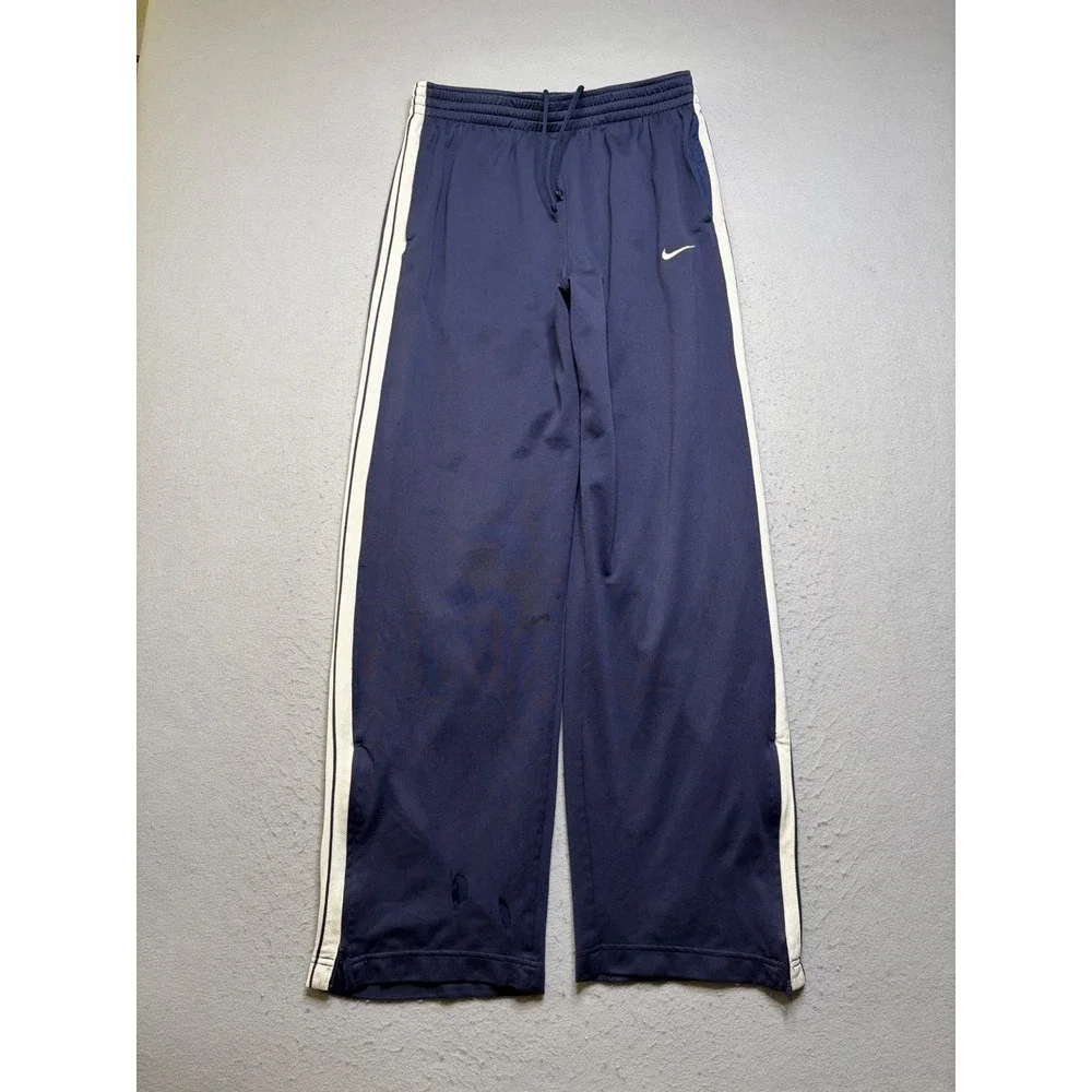 Nike Basketball Pants Mens XL Blue Y2K Baggy Side Stripe Mesh Warm Up N11